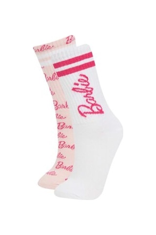 Defacto Kız Çocuk Barbie 2li Pamuklu Uzun Çorap D1728a8nskr1 Çok Renkli