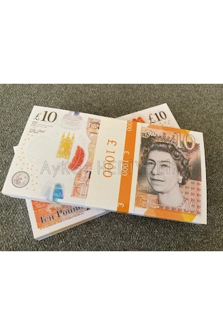 100 ADET 10 STERLİN BANKNOT POUND PARA GEÇERSİZ P...
