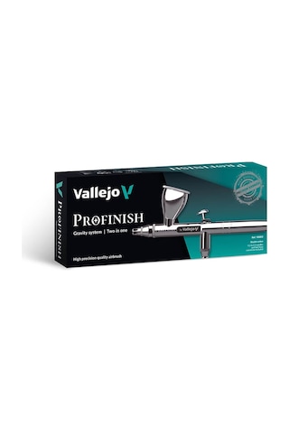 Vallejo 90002 Profinish Çift Hamleli Double Action 0.2 ve 0.3 MM Memeli 3 ML + 9 ML + 15 ML Hazneli Boya Tabancası