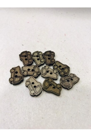 Ahşap Bebek Düğmesi 6 Adet 1,5 Cm / Kahve