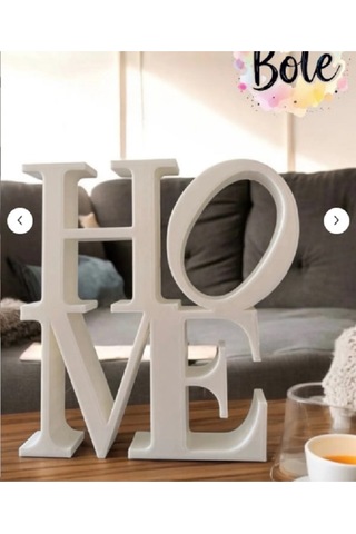 Home Yazılı Beyaz Renk Dekoratif Biblo
