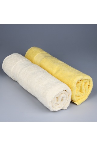 İkili Banyo Havlusu Krem - Sarı