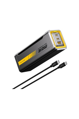 Aohi Starship 20.000 Mah 310w Powerbank, Youth 3 Portlu 140w Şarj Adaptörü Seti Siyah