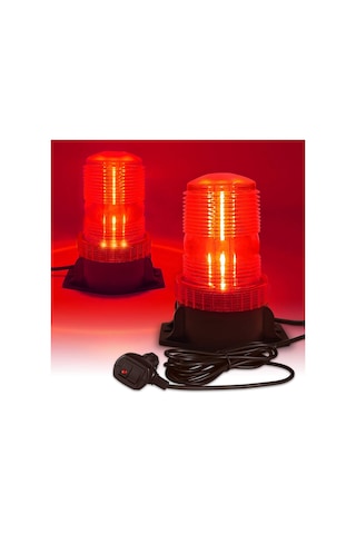 7 Fonksiyonlu Tepe Lambası Çakarlı Mıknatıslı Dikey Model 12-30v Kırmızı / Laık537-2 Renkli