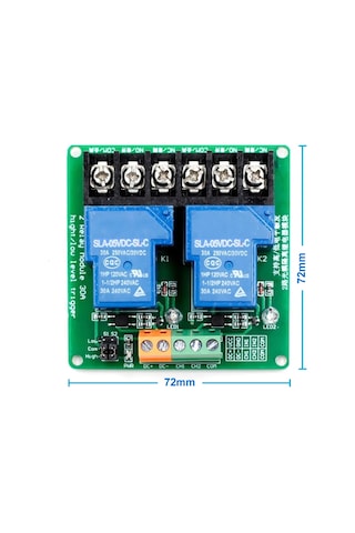 5v 2 Kanal 220v 30a Röle Modül Yüksek Akım Güç Kontrol Anahtarı Opto İzolasyon Düşük/yüksek Tetik