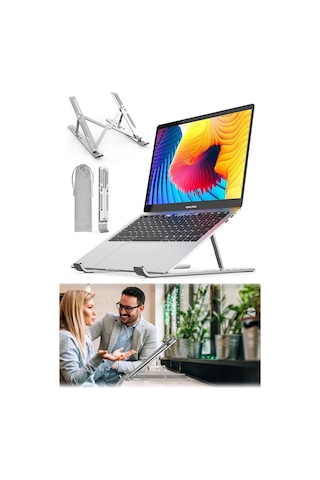 Lexroo Dizüstü Laptop Yükseltici Alüminyum Stand, Tek Beden, Chrmk12967, Gümüş, Erkek