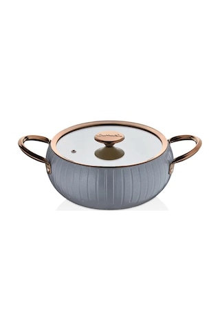 12002 - Allure - Pure Ceramıc - 9 Parça - Biogranit, Seramik, Set, Antrasit Gövde, Bakır Detay Antrasit - Bakır