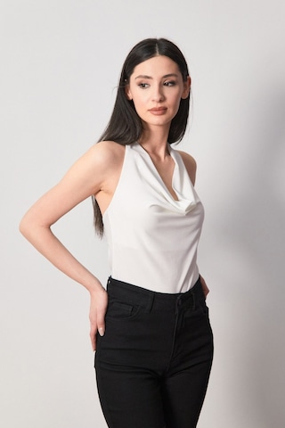 Fullamoda Boyundan Geçmeli Degaje Yaka Bluz 25ygb7510128753-ekru Ekru