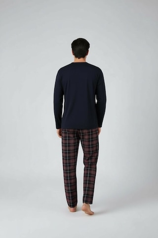 Lukitus Uzun Kol Sıfır Yaka Pamuklu Erkek Pijama Takımı Siyah Vlknekose Siyah