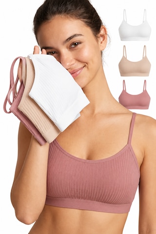 İpeksi Collection 3 Lü Çıkarılabilir Pedli Fitilli İp Askılı Bralet Büstiyer Crop Atlet Beyaz