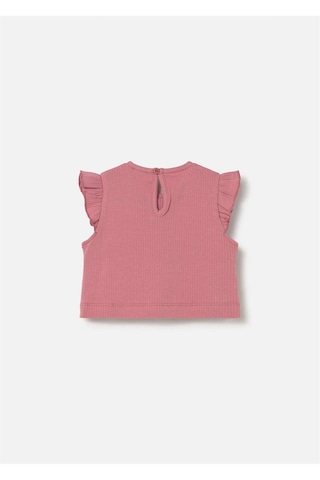 Kız Bebek Fiyonklu Tişört Pembe 1089 Pembe