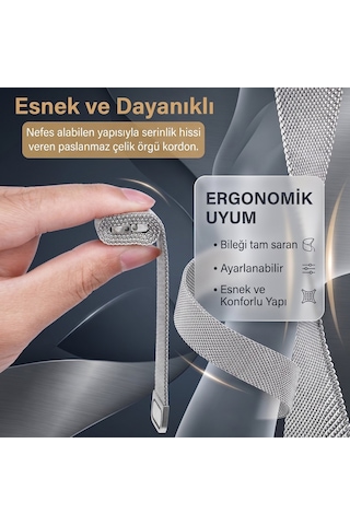 Caseonn Haylou 2 Ls02 Kordon Manyetik Metal Hasır Kayış Rose Gold