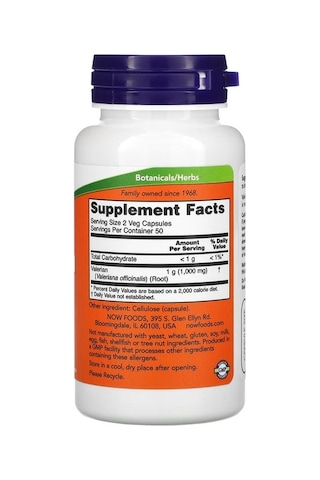 Valerian Root, 500 Mg, 100 Veg Capsules