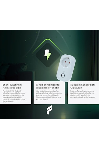 Wifi Akıllı Akım Korumalı Priz 16 Amper , Uzaktan Kontrol, Anlık Enerji Tüketim Takip,tuya Destekli 0