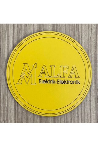 10'lu Kişiye / Şirkete Özel Logolu Bardak Altlığı Seti Lazer Kesim Kurumsal Hediye 9 Cm Sarı