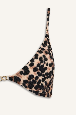 Defacto Regular Fıt Leopar Desenli Kırışık Dokulu Kumaş Bikini Üstü G7037ax26smbk81 Siyah-bk81