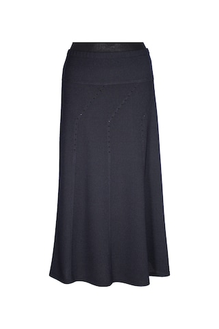 Hesna Kadın Seher Kışlık Büyük Beden Taşlı Astarsız Latikli Lacivert Etek Lacivert