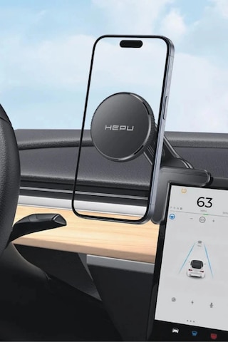 Hepu Hp-a38 Magsafe Araç İçi Telefon Tutucu - Tesla/merkezi Ekran Uyumlu, 360 Dönebilir Güçlü Mıknat