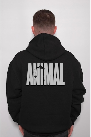Baskwear Animal Fitness Gym Tank Sporcu Sweatshirt Unisex Kapüşonlu Hoodie SIYAH