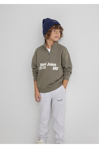 Mavi - Yarı Fermuarlı Haki Sweatshirt 6s10142-86961 Yeşil