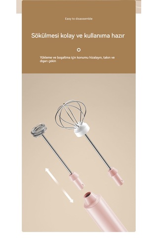 El Tipi Otomatik Elektrikli Yumurta Çırpıcı Karıştırıcı-pembe 05 Pembe