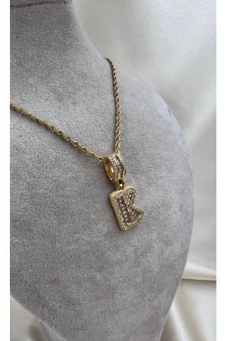 Bb Çelik K Harfli Kolye