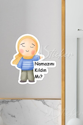 Namazını Kıldın Mı Sticker, Namaz Kılma Hatırlatıcısı, Sevimli Anne Kız Figürü Namaz Teşviki Çok Re