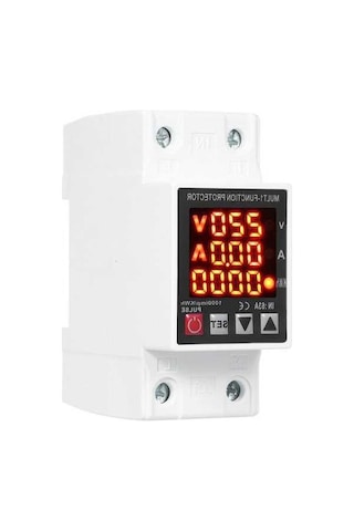 Trendooze Raylı Çok Fonksiyonlu 80-400v Voltaj Koruyucu, Beyaz