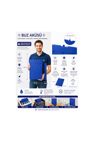 K-600 Buz Aküsü İce Pack Mavi 2 Li-360