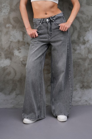 Cool Tarz Miami Antrasit Straight Wide Kadın Jean Antrasit Antrasit