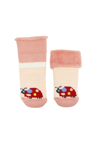 Kitikate Bibaby Biorganic Anımals Havlu Kaymaz Çorap 68370 Somon