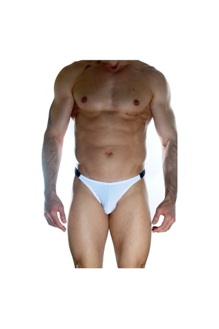 Don Moris Erkek Beyaz Arkası Büzgülü Brazillian Slip Iç Çamaşırı Beyaz