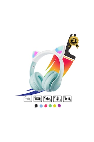 Çocuk Bluetooth Kulaklık Kedi Kulaklık Pro 5.0 Akıllı Rgb Led Detaylı Bluetooth Kablosuz