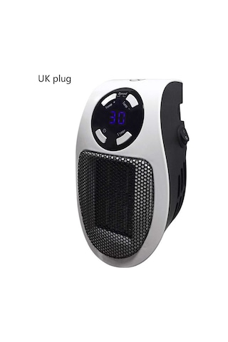 Yunboo 500w Ptc Seramik Mini Isıtıcı, 1-12 Saat Zamanlayıcı, 2 Hız Ayarı, 15-32 C, Otomatik Kapatma, Uzaktan Kumanda, İngiliz Şarj, Ev/ofis Kullanıma Uygun