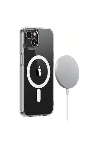 Apple Uyumlu iPhone 13 Kilif Magsafe Özellikli Sararmaz Sert Seffaf 566832028