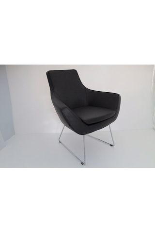 Fahren Siyah Deri Rahat Küçük Otel Lobi Koltuğu