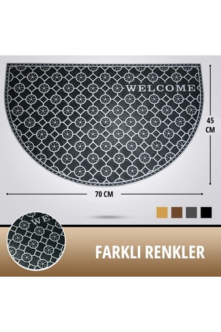 Myfloor Gri Welcome Yazılı Toz Ve Çamur Sıyırıcı Kauçuk Kapı Önü Paspası