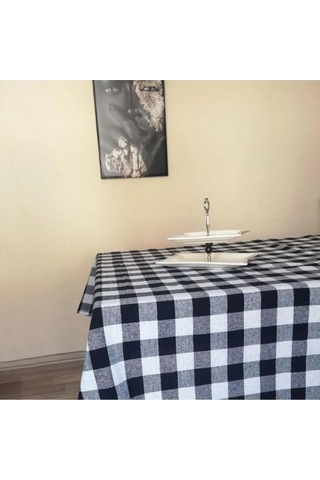 Lexroo Denizli Çeyiz Çok Amaçlı Piknik Masa Örtüsü Sofra Bezi Siyah 150x150