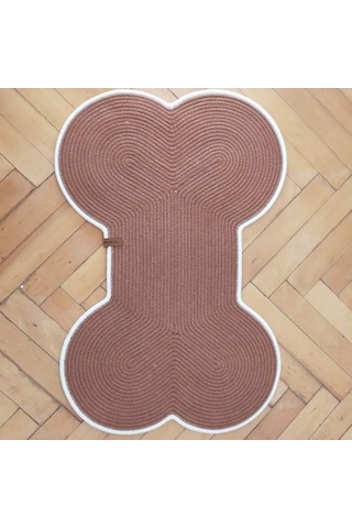 Taba-krem Kedi Köpek Kemik Şekli Mama Altlığı