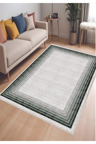 Yeşil Gri Dijital Baskı Salon Halısı Kaymaz Tabanlı Yıkanabilir Halı Yolluk 528 Yeşil