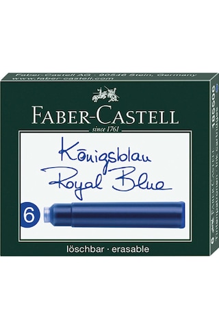 Faber Castell Royal Mavi 6'lı Dolma Kalem Mürekkep Kartuşu Faber Castell Royal Mavi 6'lı Dolma Kalem Mürekkep Kartuşu