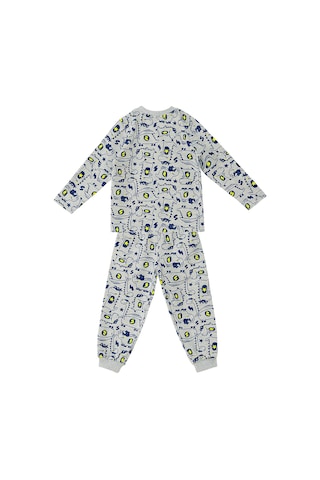 Süper Dino Erkek Bebek Gri Pijama Takımı
