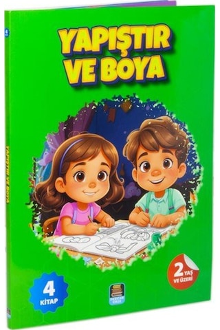 Yapıştır Ve Boya Renkli Çıkartmalı İlk Yapıştırmalarım 4 Kit...