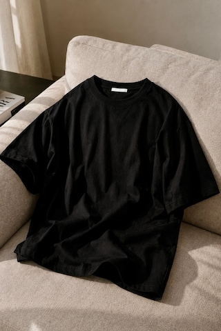 Bbbutikbasic Erkek Oversize Basic Bisiklet Yaka Pamuklu Tişört My3535 Siyah