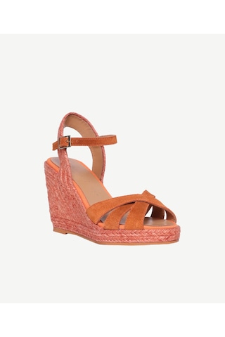 Yargıcı Çapraz Bantlı Dolgu Süet Espadril 26ykay4033x 081 Turuncu