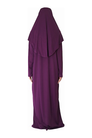 Zehranaz Namaz Elbisesi Koyu Mürdüm Fermuarlı Namaz Elbisesi Koyu Mürdüm
