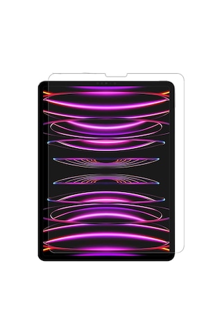 Apple Uyumlu iPad, Pro 12.9 M2 Çip 2022 6. Nesil Nano Kırılmaz Ekran Koruyucu Şeffaf Cam Koruyucu