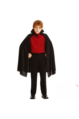 Lunaev Siyah Yakalı Pelerin - Vampir Pelerin - Dracula Pelerin 90 Cm Parti Kostümü