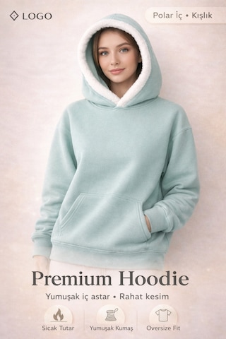 Oysho Kumaş 2 İplik Sardonlu Sweatshirt Yeşil