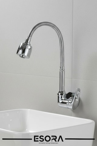 Duvardan Tek Su Çıkışlı Yağmurlama Fonksiyonlu Banyo Ve Mutfak Bataryası Krom